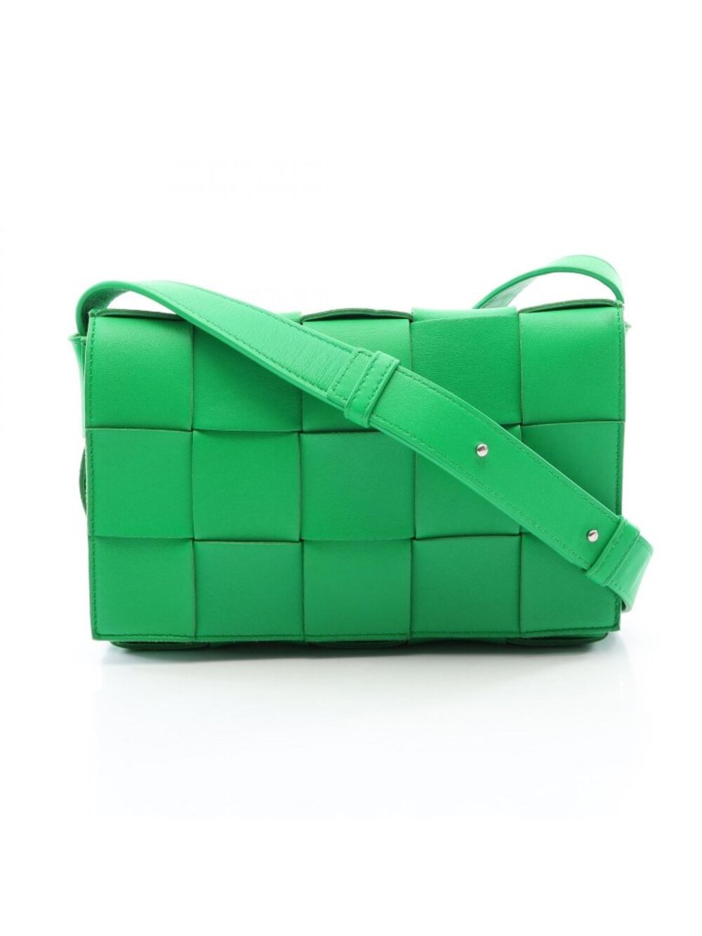 Bottega Veneta Shoulder Bag Cassette Crossbody Maxi Intrecciato Green Leather